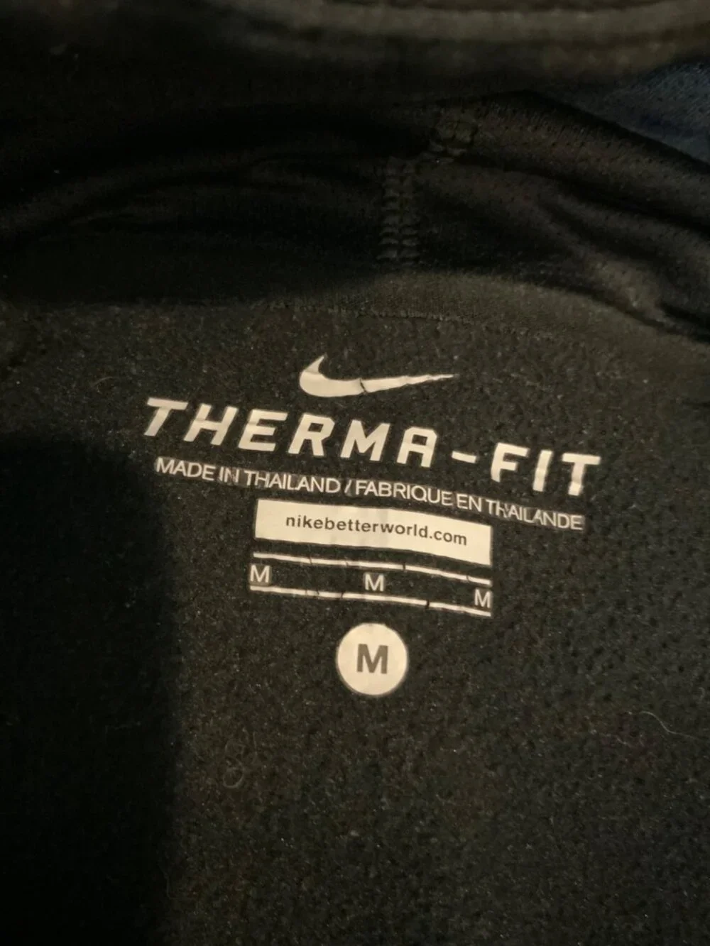 Nike Black Geometric Logo Embroidered Hoodie, Size M